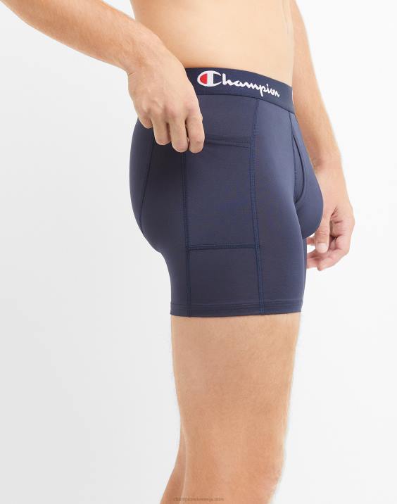 Champion moški lahke, raztegljive boksarice z žepnim paketom, ki odvaja vlago, proti neprijetnim vonjavam, 3 paketi 2B84660 sortirano