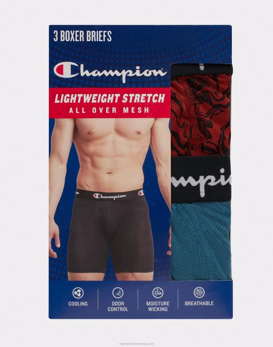 Champion moški paket boksaric iz lahke raztegljive mreže za odvajanje vlage, 3 paketi 2B84661 sortirano