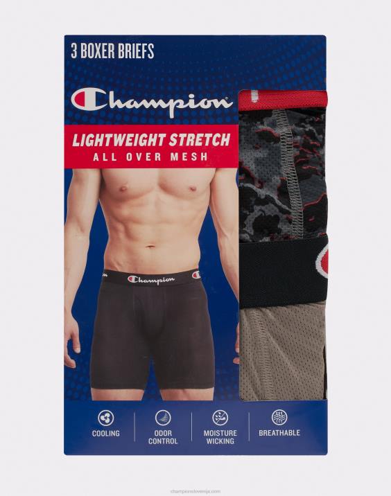 Champion moški paket boksaric iz lahke raztegljive mreže za odvajanje vlage, 3 paketi 2B84662 sortirano