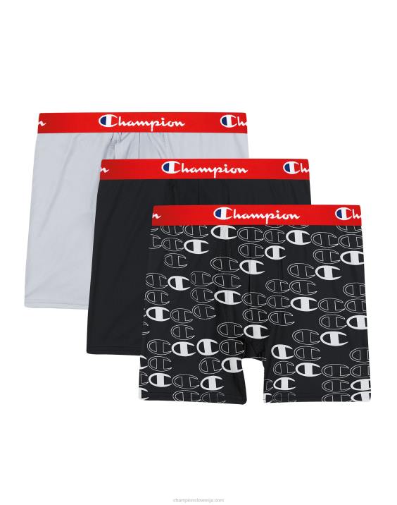 Champion moški paket boksaric lahke, raztegljive, odvajajo vlago paket 3 črnih sort 2B84673