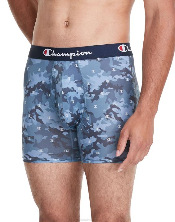 Champion moški paket boksaric s popolno podporo, ki odvaja vlago, proti drgnjenju, raztegljiv bombaž, 3 paketi 2B84688 modra kamuflažna pikica/mornarsko/rdeča/siva