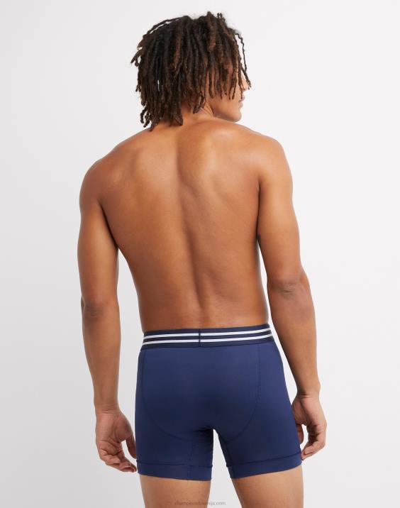 Champion moški paket zmogljivih boksaric poliester spandex, ki odvaja vlago in neprijeten vonj, 3 paketi mornarsko modra/teal/rdeča 2B84675