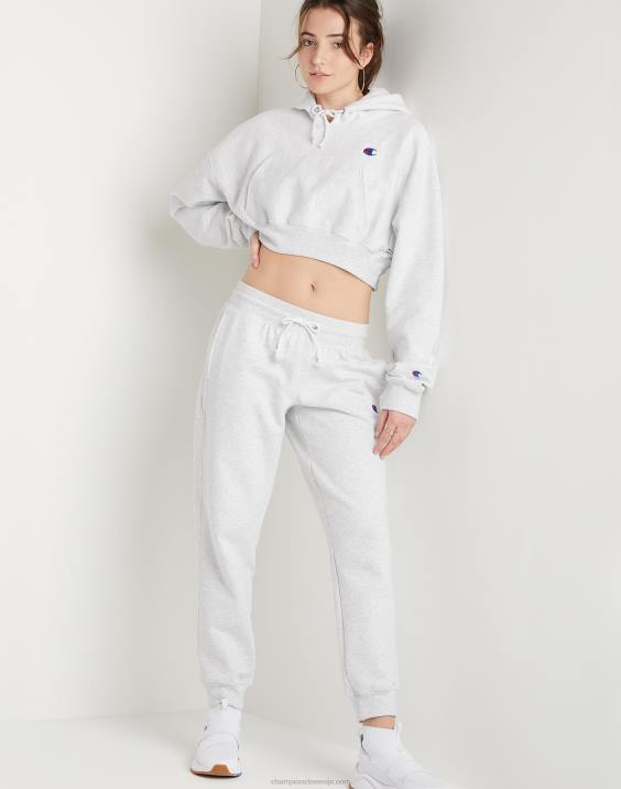 Champion ženske joggerji z vzvratnim tkanjem c logotipom 29\" 2B841106 srebrno siva