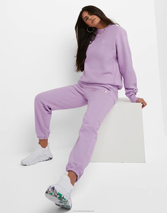 Champion ženske joggerji z vzvratnim tkanjem c logotipom 2B841091 bledo iris vijolična