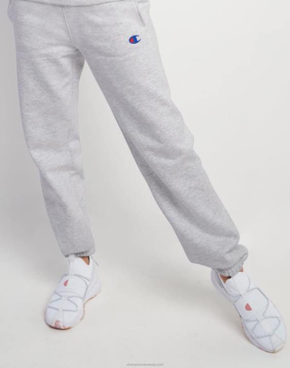 Champion ženske joggerji z vzvratnim tkanjem c logotipom 2B841098 srebrno siva