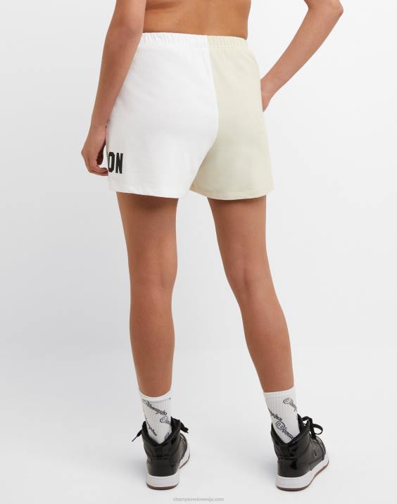 Champion ženske dvobarvne kratke hlače z visokim pasom 5\" 2B841442 sveža porjavelost/bela