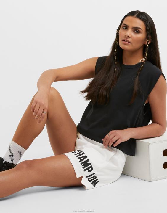 Champion ženske dvobarvne kratke hlače z visokim pasom 5\" 2B841442 sveža porjavelost/bela