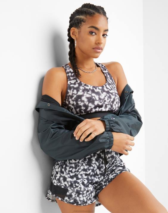 Champion ženske kratke hlače s športnim tkanim potiskom 4\" 2B841422 pegasta živalska maskirno nevtralna