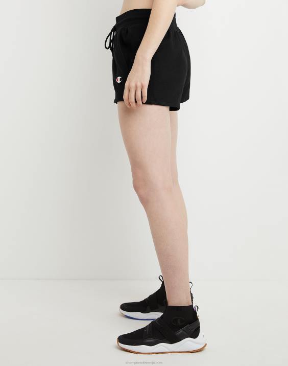 Champion ženske kratke hlače z vzvratnim tkanjem c logotipom 3\" 2B841508 Črna