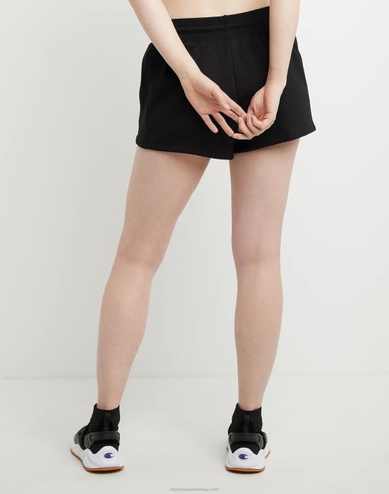 Champion ženske kratke hlače z vzvratnim tkanjem c logotipom 3\" 2B841508 Črna
