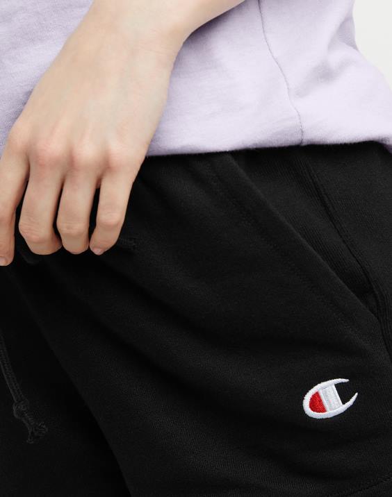 Champion ženske kratke hlače z vzvratnim tkanjem c logotipom 3\" 2B841508 Črna