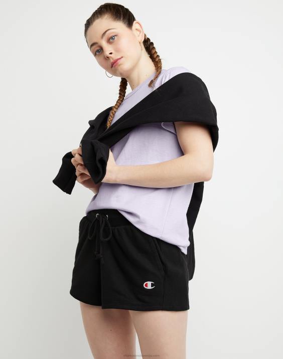 Champion ženske kratke hlače z vzvratnim tkanjem c logotipom 3\" 2B841508 Črna