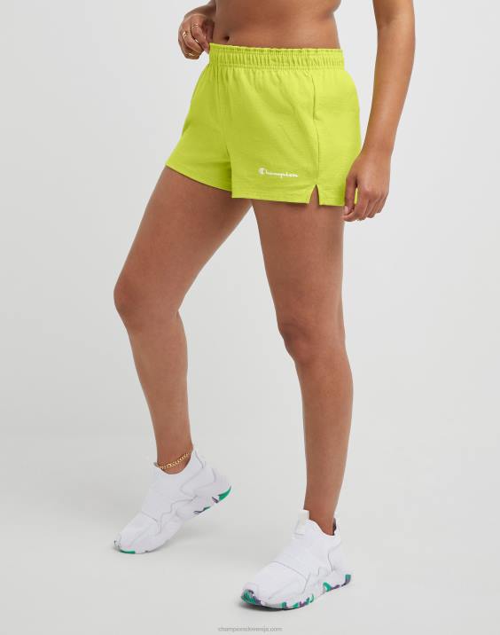 Champion ženske kratke hlače za vadbo classic script 3,5\" 2B841475 limetna vresa