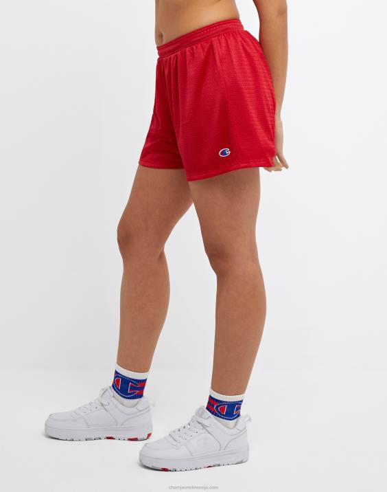 Champion ženske mrežaste kratke hlače 4\" 2B841436 stranska rdeča