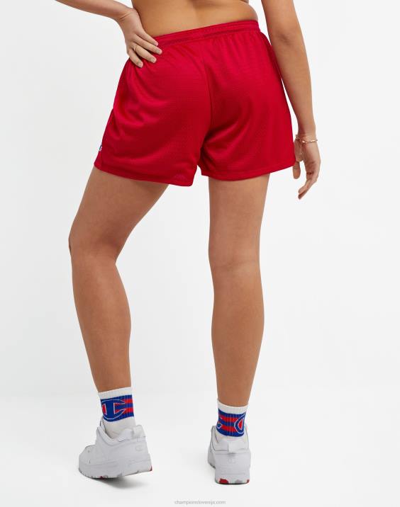 Champion ženske mrežaste kratke hlače 4\" 2B841436 stranska rdeča