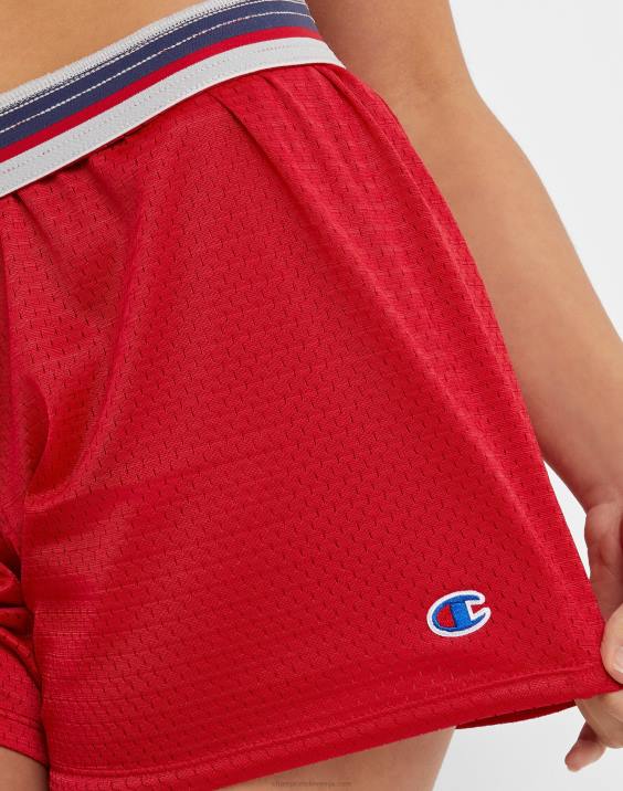 Champion ženske mrežaste kratke hlače 4\" 2B841436 stranska rdeča