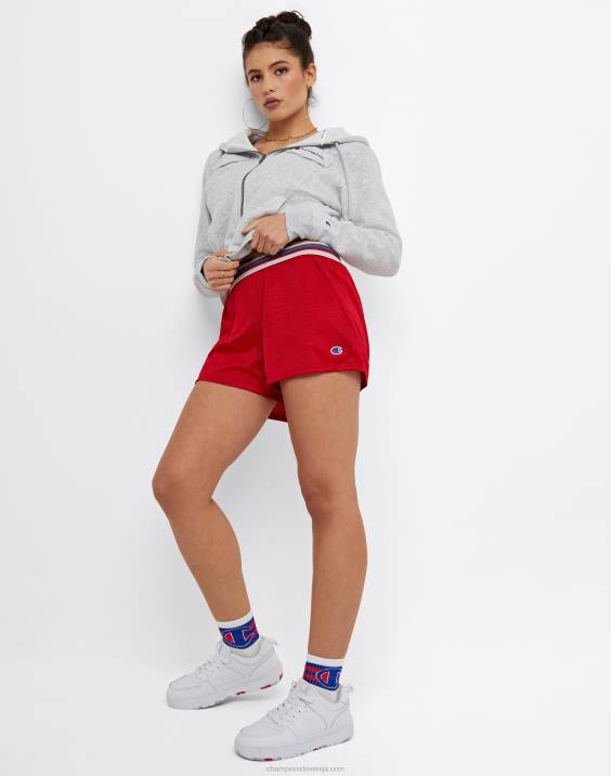 Champion ženske mrežaste kratke hlače 4\" 2B841436 stranska rdeča