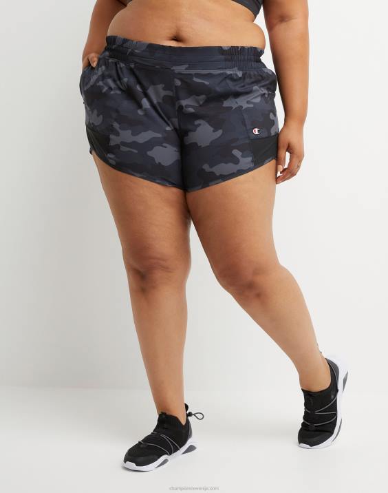Champion ženske plus absolutno tkane kratke hlače 4\" 2B841494 športno maskirno strelivo črno