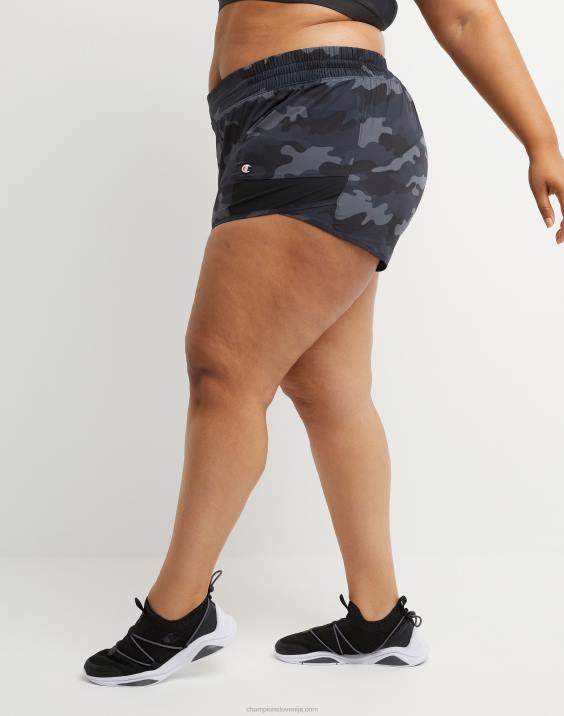 Champion ženske plus absolutno tkane kratke hlače 4\" 2B841494 športno maskirno strelivo črno