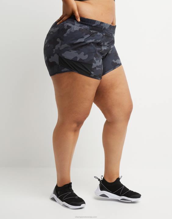 Champion ženske plus absolutno tkane kratke hlače 4\" 2B841494 športno maskirno strelivo črno