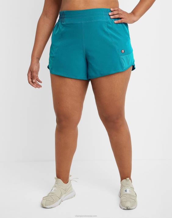 Champion ženske plus športno tkane kratke 4\" 2B841506 rockin teal