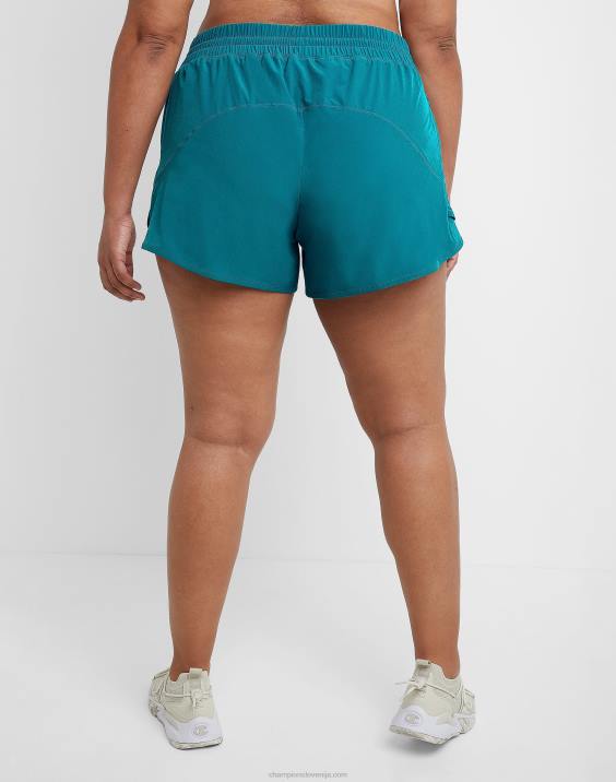 Champion ženske plus športno tkane kratke 4\" 2B841506 rockin teal
