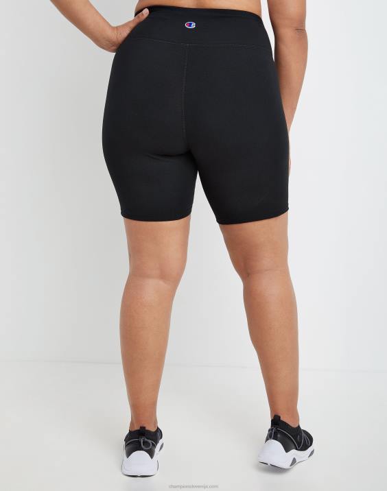 Champion ženske plus pristne kratke kolesarske hlače z logotipom 8\" 2B841483 Črna