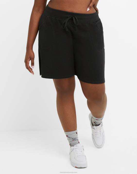 Champion ženske plus vsakdanje bombažne kratke hlače 7,5\" 2B841539 Črna