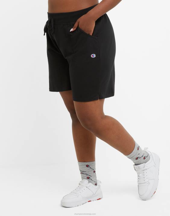 Champion ženske plus vsakdanje bombažne kratke hlače 7,5\" 2B841539 Črna