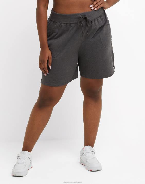 Champion ženske plus vsakdanje bombažne kratke hlače 7,5\" 2B841540 granitno resje
