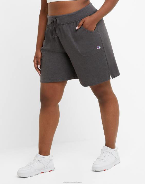 Champion ženske plus vsakdanje bombažne kratke hlače 7,5\" 2B841540 granitno resje