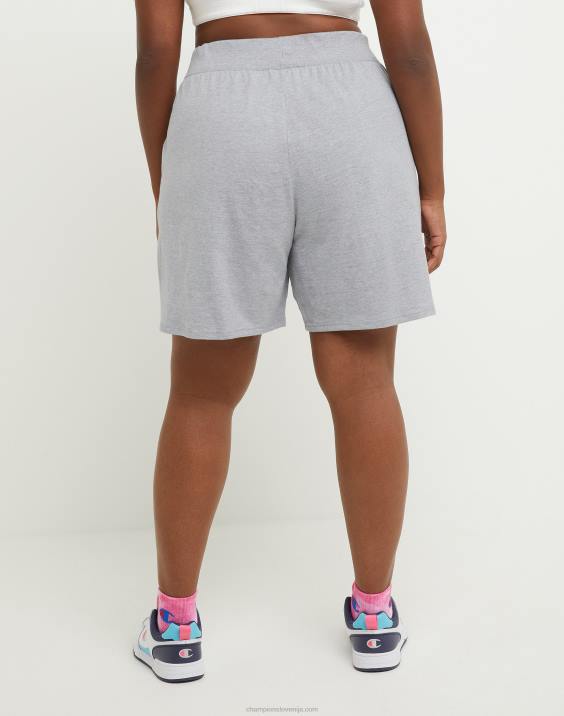 Champion ženske plus vsakdanje bombažne kratke hlače 7,5\" 2B841541 oksfordsko sivo resje