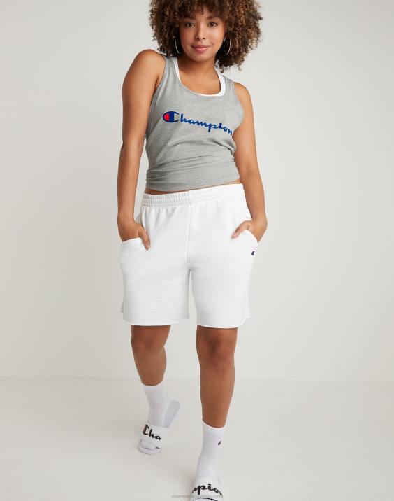 Champion ženske powerblend kratke hlače z logotipom 6,5\" 2B841513 bela