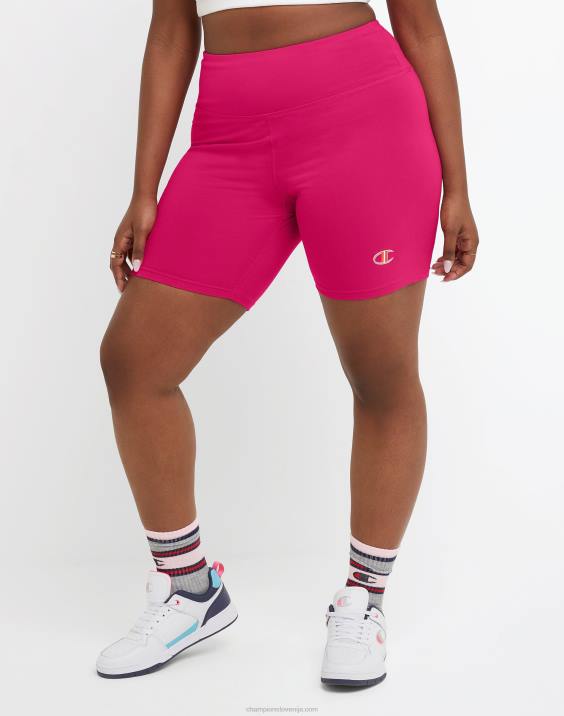 Champion ženske pristne kolesarske kratke hlače hd inline c logotip 8\" (velikost večje) 2B841437 jagodno rdečilo