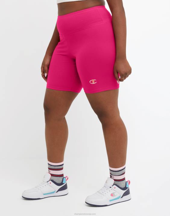 Champion ženske pristne kolesarske kratke hlače hd inline c logotip 8\" (velikost večje) 2B841437 jagodno rdečilo