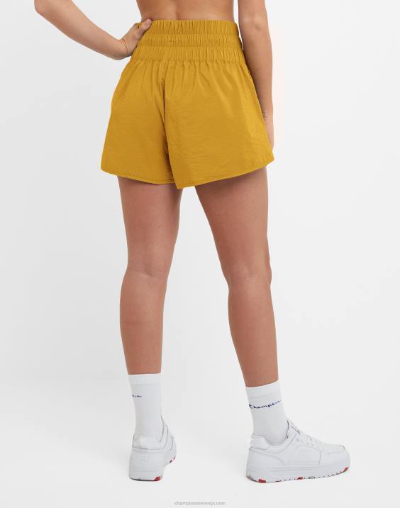 Champion ženske tkane kratke hlače z logotipom c zaplato 2,5\" 2B841418 sončna številčnica rumena
