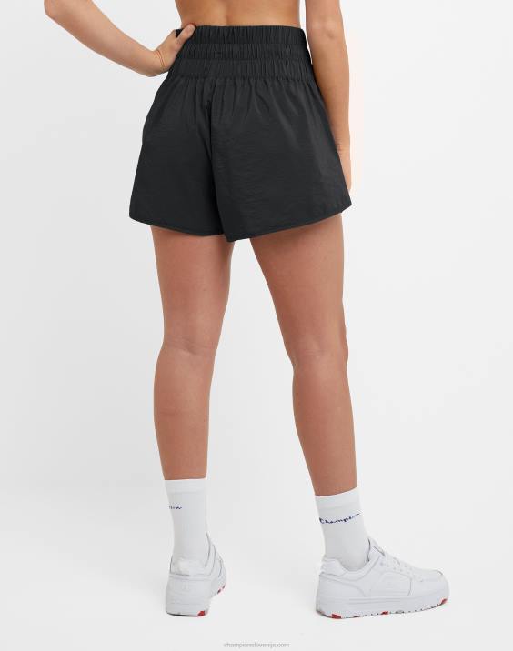 Champion ženske tkane kratke hlače z logotipom c zaplato 2,5\" 2B841420 Črna