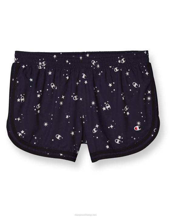 Champion ženske univerzitetne kratke hlače s potiskom 3,5\" 2B841472 c zvezde črne