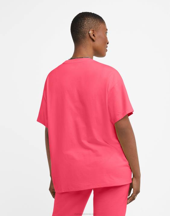 Champion ženske klasični ohlapni logotipi z valovitimi majicami nad c 2B842050 veselo roza
