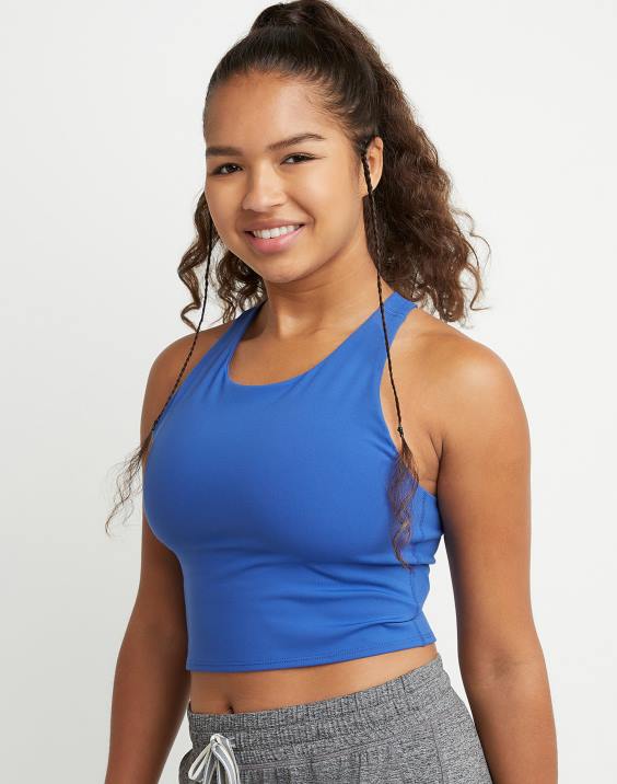 Champion ženske mehak kratki top 2B842076 globoko bleščeče modro