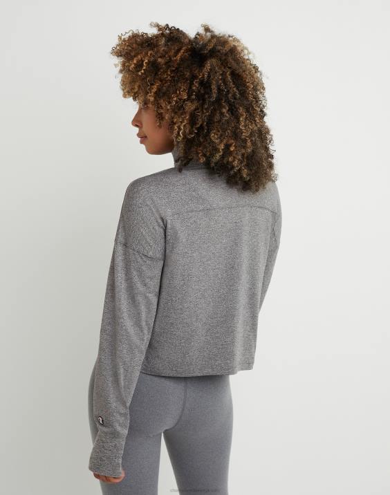 Champion ženske mehak logotip s četrtino zadrge 2B842037 ebenovinasto vresje