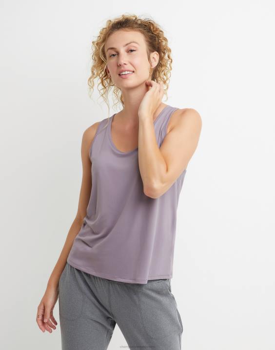 Champion ženske mehak na dotik Essential tank c logotip 2B842025 dimljena lila