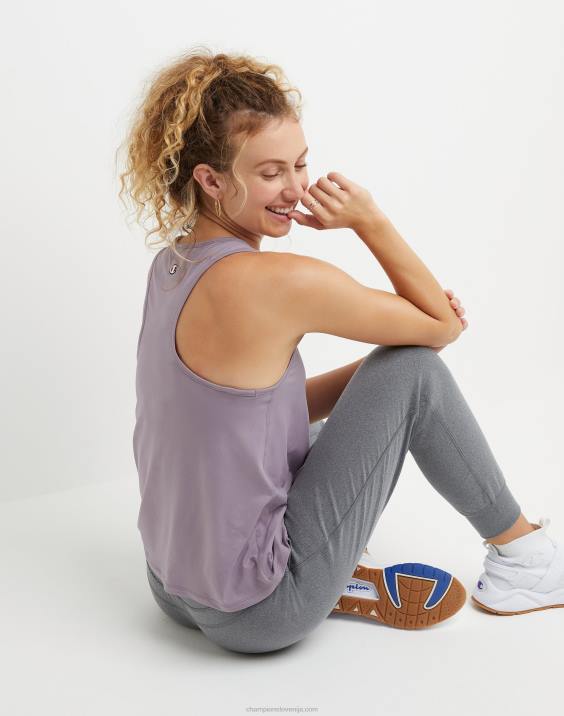 Champion ženske mehak na dotik Essential tank c logotip 2B842025 dimljena lila