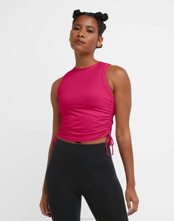 Champion ženske mehke vrvice brez rokavov 2B841327 jagodno rdečilo