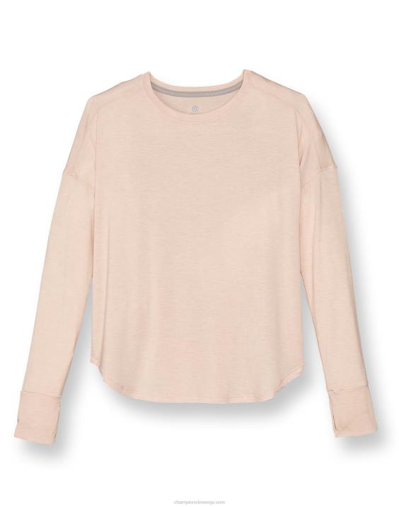 Champion ženske modna majica z dolgimi rokavi c9 2B841664 začinjeno mandljevo rožnato resje