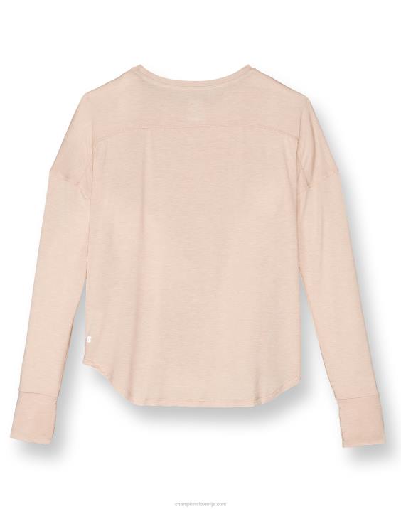 Champion ženske modna majica z dolgimi rokavi c9 2B841664 začinjeno mandljevo rožnato resje