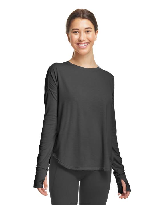 Champion ženske modna majica z dolgimi rokavi c9 2B841666 ebenovina