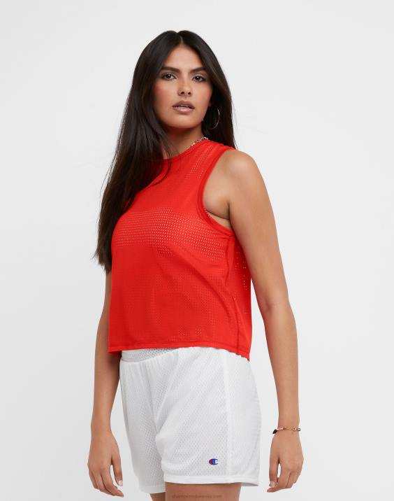 Champion ženske mrežast brezrokavnik z logotipom 2B841340 rdeči plamen