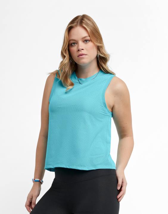 Champion ženske mrežast brezrokavnik z logotipom 2B841341 svetlo nebesno modra