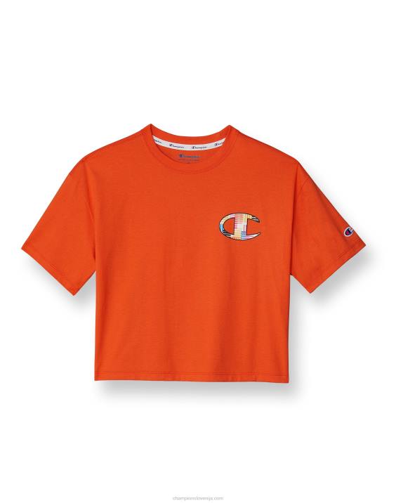 Champion ženske obrezan logotip crush-dye scenarij 2B842031 oranžni kaki